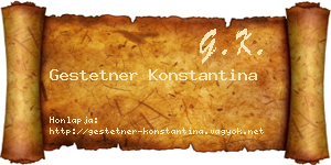 Gestetner Konstantina névjegykártya